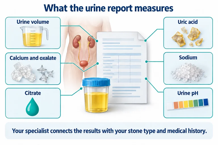 What the urine report measures